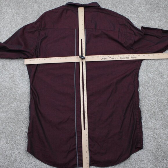 J.B. Holt Athletic Fit Shirt Mens Large Red Cotton Stretch Long Sleeve Button Up - Picture 10 of 13